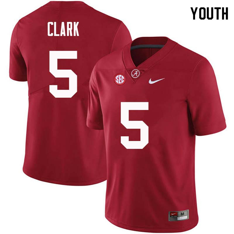 Youth #5 Ronnie Clark Alabama Crimson Tide College Football Jerseys Sale-Crimson